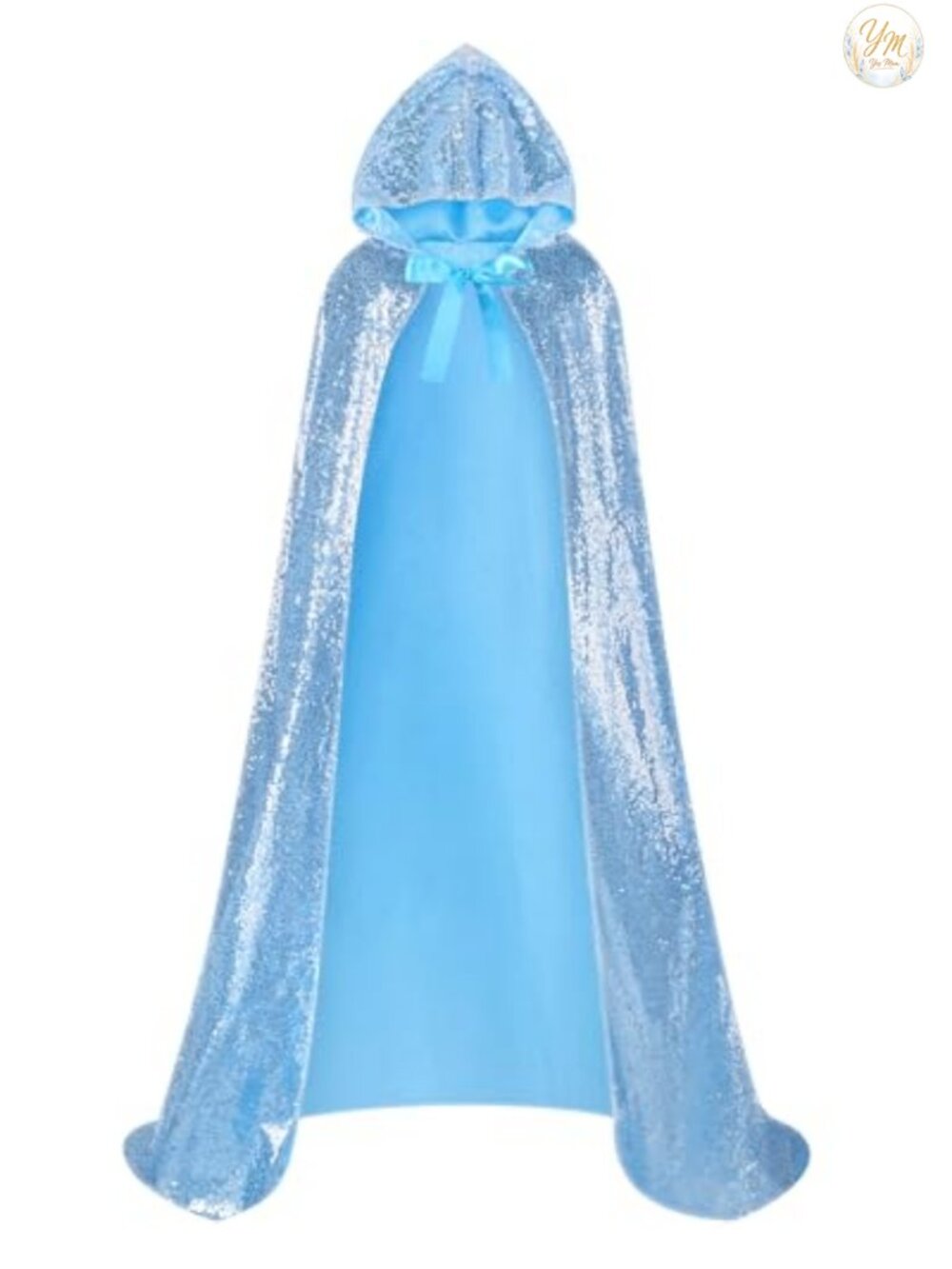 Hooded Sequin Princess Cape Cosplay Costume Satin Lined Robe